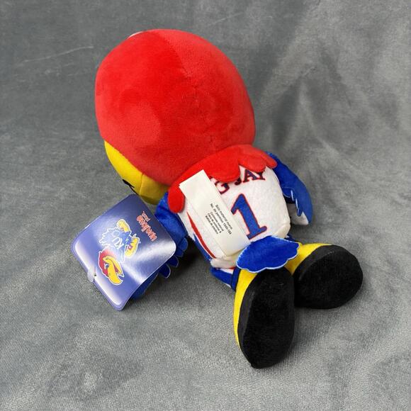 Bleacher Creatures Kansas Jayhawks Big Jay 8” Mascot Plush NCAA NWT - Picture 5 of 8